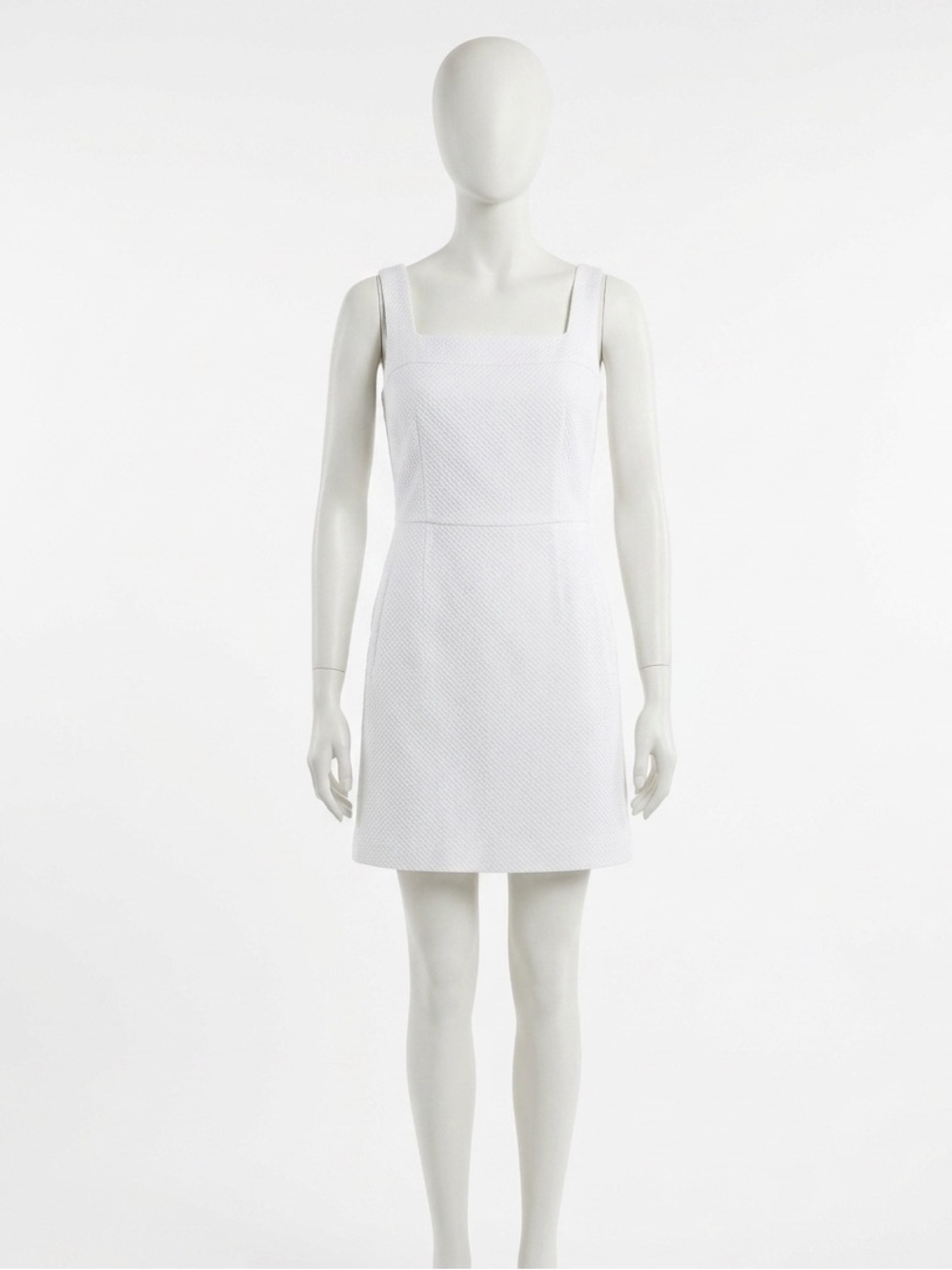 Tory Burch White Square-Neck Mini Dress With Pockets Size 10